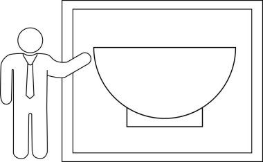 Siyah çizgili sunucu simgesi ve kase simgesi.
