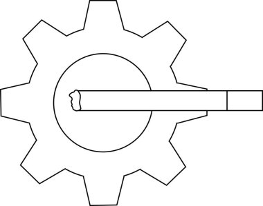 line icon gear wheel and cigarette icon.with a white background