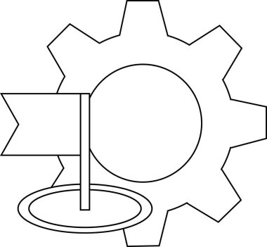 gear icon and golf flag icon.4k video quality