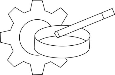 gear icon and cigarette ashtray icon.4k video quality