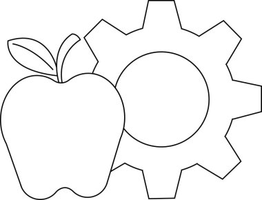 animated gear icon and apple icon.4k video quality