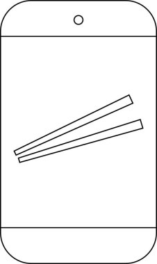 Akıllı Telefon Hattı simgesi ve çubuk simgesi. Beyaz arkaplan