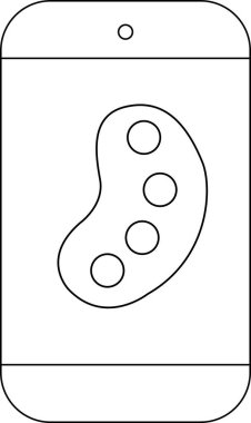 akıllı telefon hattı simgesi ve palet simgesi boyama. Beyaz arkaplan