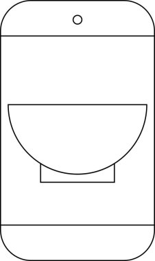 Akıllı Telefon Hattı simgesi ve kase simgesi. Beyaz arkaplan