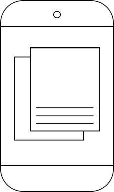 satır simgesi akıllı telefon ve simge 2 kağıt. Beyaz arkaplan