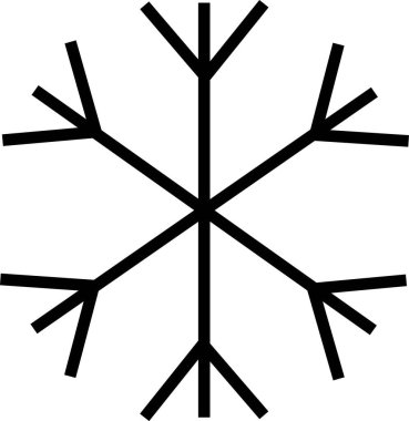 Siyah bir kar tanesi grafiği. Her noktanın dışa doğru uzanan iki küçük noktası var. Siyah çizgileri var.