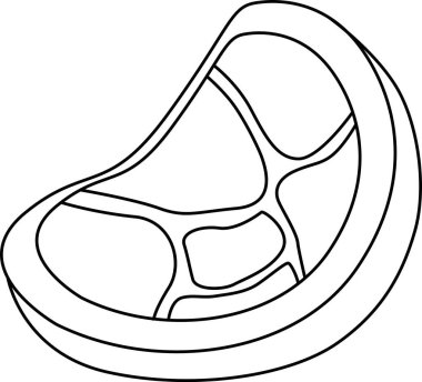 Beyaz arkaplan ve siyah çizgili et simgesi