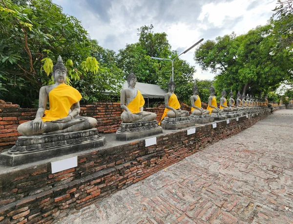 Wat Yai Chaimongkol Chedi Chaimongkol Vieux Grand Corps Beaucoup Images — Photo