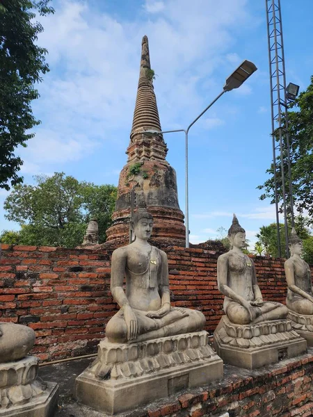 Wat Yai Chaimongkol Tiene Chedi Chaimongkol Viejo Cuerpo Grande Hay — Foto de Stock