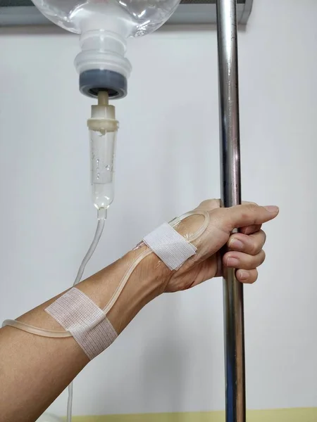 Sodium Chloride Solution Intravenous Due Dehydration Patients Have Low Electrolyte — Stock Photo, Image