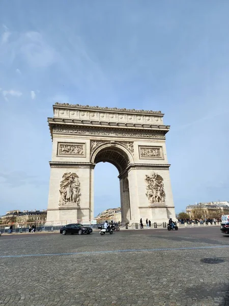 Arc Triomphe Etoile Tratta Memoriale Place Charles Gaulle Costruito Rendere — Foto Stock