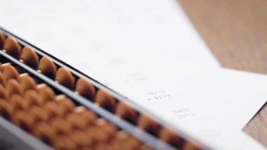 Close up to Japanese abacus soroban