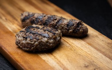 Grilled meats with selective focus
