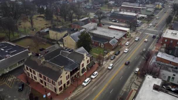 Aerial View Small Mid West American City — Vídeos de Stock