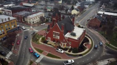 Beautiful aerial view of a small town in rural Kentucky