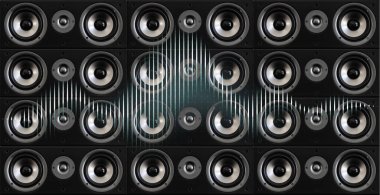 Abstract background with music speakers