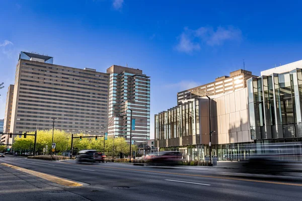 Vista Edifícios Modernos Centro Cidade Midwest Eua — Fotografia de Stock