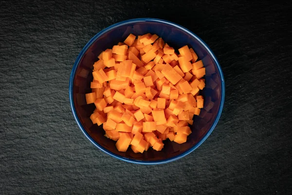 stock image preparing salad with pickled carrots