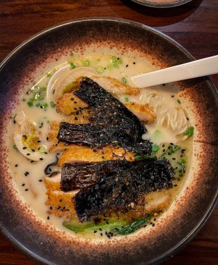 Tavuk ve sebzeli Japon eriştesi..