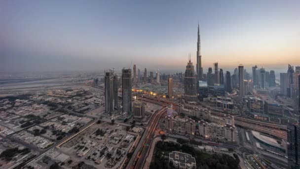 Vue Aérienne Des Tours Les Hautes Dubaï Skyline Centre Ville — Video