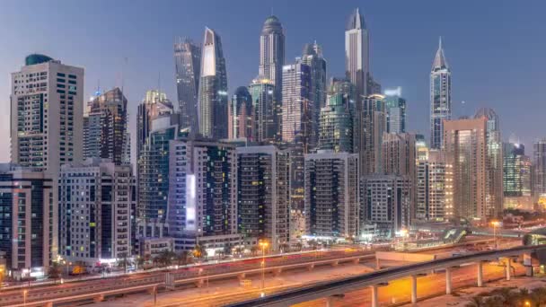 Дубайская Гавань Самый Высокий Блок Небоскребов Мире Вид Воздуха Района — стоковое видео