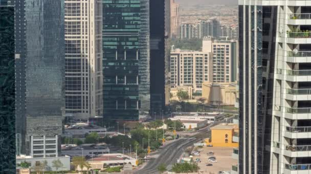 Vysoké Obytné Budovy Vzdušném Prostoru Okresu Jlt Který Součástí Dubajského — Stock video