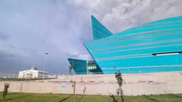 Kazakhstan Central Concert Hall Timelapse Hyperlapselocated Dans Centre Administratif Unique — Video