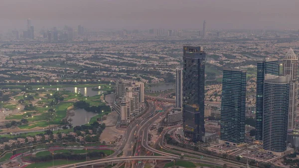 Jlt Dubai Marina Arasındaki Büyük Kavşak Sheikh Zayed Yolu Hava — Stok fotoğraf