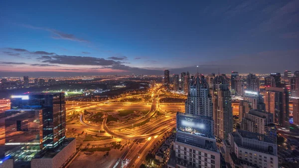 Enorme Incrocio Autostradale Tra Distretto Jlt Dubai Marina Intersecato Sheikh — Foto Stock