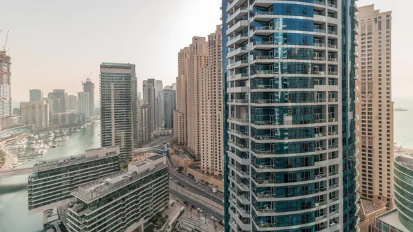 Panorama Mostrando Visão Geral Para Jbr Dubai Marina Skyline Com — Fotografia de Stock