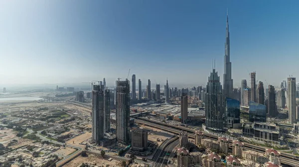 Panorama Mostrando Vista Aérea Das Torres Mais Altas Dubai Downtown — Fotografia de Stock