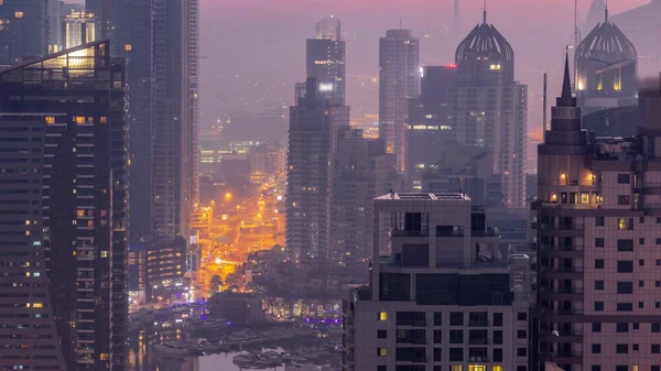 Dzielnice Dubai Marina Media City Nowoczesnymi Drapaczami Chmur Budynkami Biurowymi — Zdjęcie stockowe