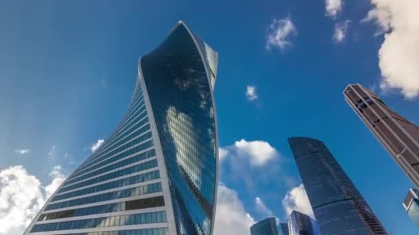 Moskwa Centrum Biznesowe Drapacze Chmur Biurowych Luksusowe Apartamenty Timelapse Hiperlapse — Wideo stockowe
