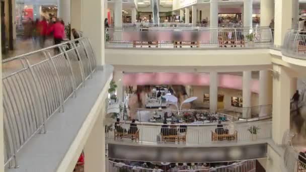 Viele Geschäfte Mehrstöckigen Kaufhäusern Oder Einkaufszentren Verfallen Zeitraffer Luftaufnahme Von — Stockvideo