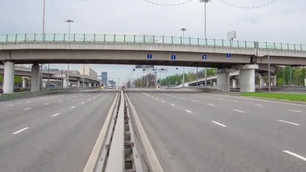 Urban Transportation Rush Hour Traffic City Roads Bridge Timelapse Modern — Stock Video