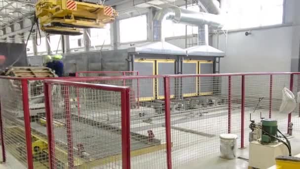 Operator Lifting Device Panoramic Timelapse Lift Loads Using Lifting Magnet — Stockvideo