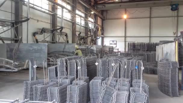 Welder Working Electrode Semi Automatic Arc Welding Manufacture Production Plant — Vídeo de Stock
