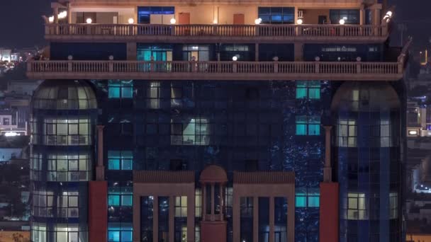 Μεγάλα Λαμπερά Παράθυρα Σύγχρονα Κτίρια Κατοικιών Timelapse Νύχτα Σειρές Από — Αρχείο Βίντεο