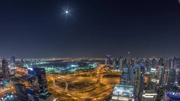 Huge Highway Crossroad Junction Panorama Jlt District Dubai Marina Intersected — Stok Foto