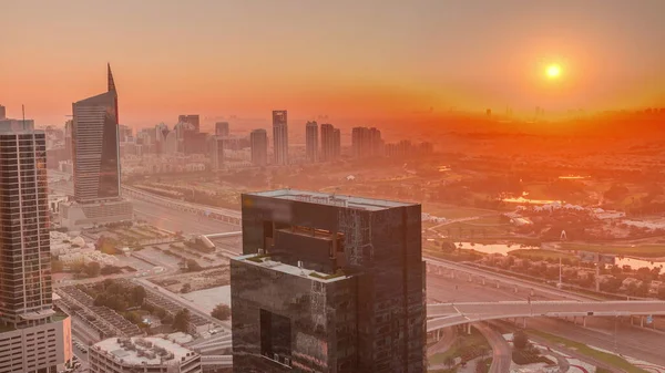 Sunrise Media City Barsha Heights District Aerial Dubai Marina Towers — Foto de Stock