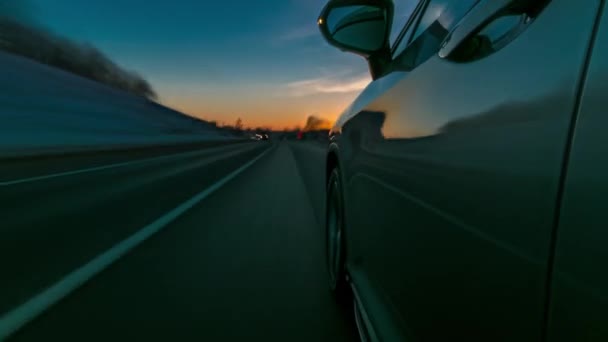 Timelapse Driving High Speed Streets Timelapse Drivelapse Hyperlapse View Side — Stock Video