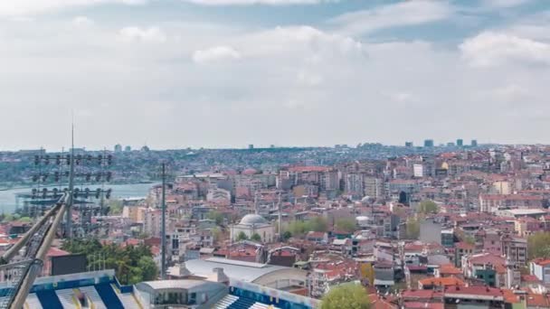 Iyi Panoramik Stadyumu Evleri Timelapse Istanbul Türkiye Feribot Yelken Haliç — Stok video
