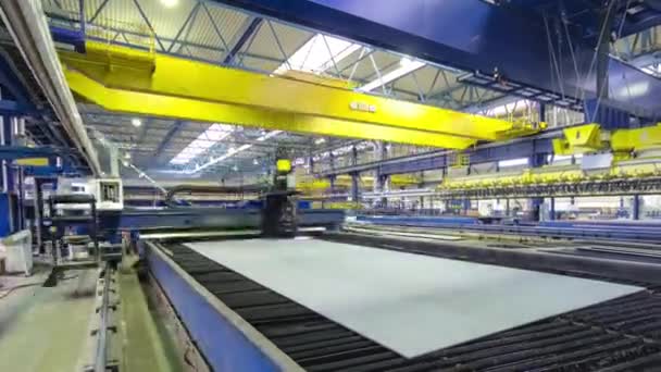 Industrial Laser Cutting Processing Timelapse Hyperlapse Manufacture Technology Flat Sheet — Stockvideo