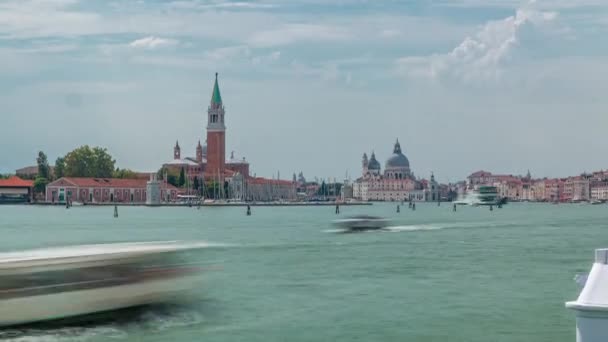 Panoramic Sea View San Giorgio Maggiore Island Basilica Santa Maria — Stok video