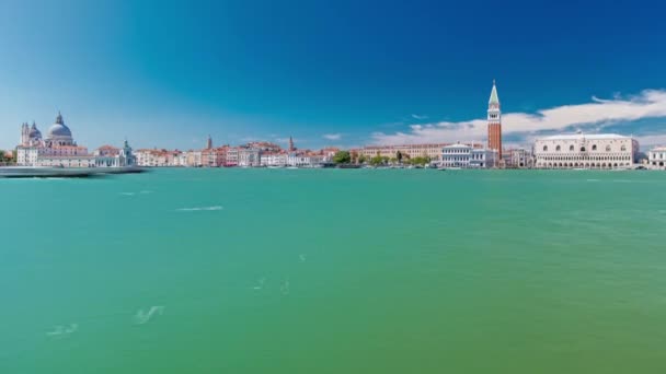 Timelapse Panoramique Venise Avec Île Giudecca Église Madonna Della Salute — Video