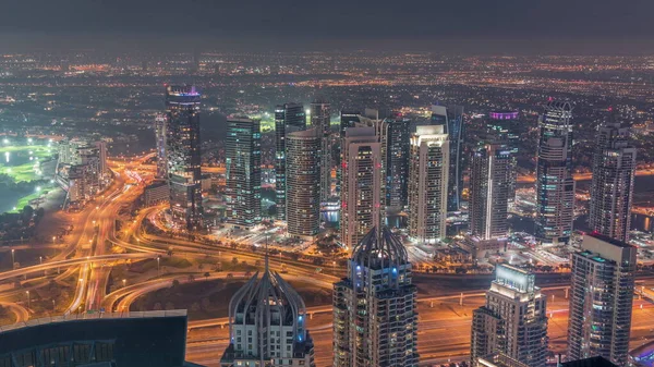 Jlt Och Dubai Marina Skyskrapor Nära Sheikh Zayed Road Dag — Stockfoto