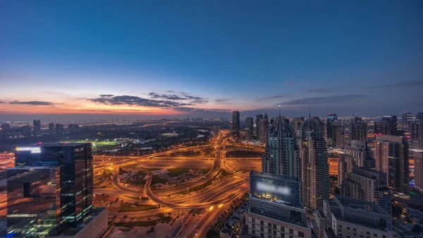Huge Highway Crossroad Junction Jlt District Dubai Marina Intersected Sheikh — Fotografie, imagine de stoc