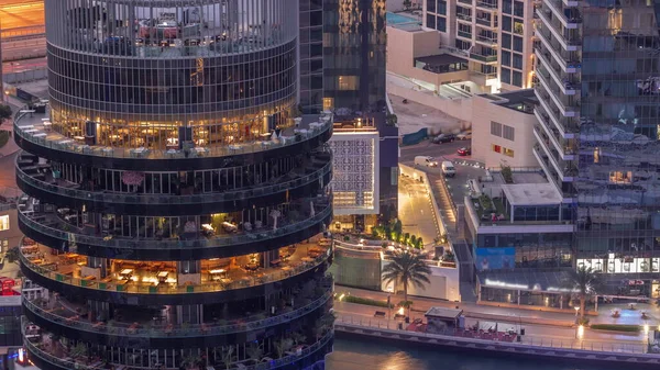 Dubai Puerto Deportivo Frente Mar Edificio Con Diferentes Restaurantes Cada — Foto de Stock