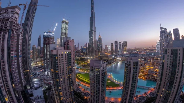 Panorama Dubai Downtown Paesaggio Urbano Con Grattacieli Più Alti Intorno — Foto Stock