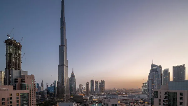 Dubaï Paysage Urbain Panoramique Centre Ville Avec Les Gratte Ciel — Photo